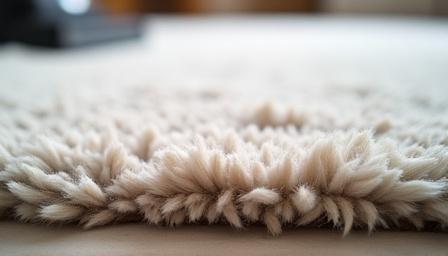 A clean, fluffy rug after routine vacuuming, indicating regular maintenance cleaning